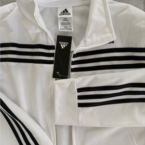 Adidas White Jacket with Black Stripes